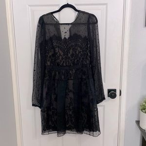 Marchesa Notte Silk-blend chiffon lace dress